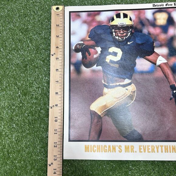 1997 Charles Woodson Detroit Free Press Insert 10x 13 Card Photo - Picture 3 of 4